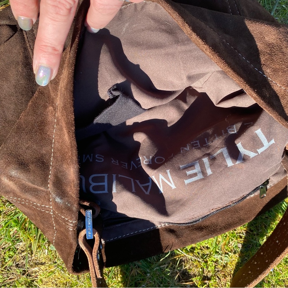 Tylie Malibu Rocker Brown Suede Rhinestone Shoulder Bag - Picture 9 of 9